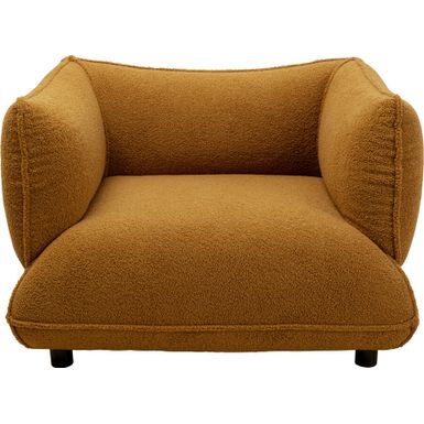 Fotel w kolorze żółtym tkanina pluszowa 95 cm