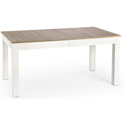 Stół rozkładany SEWERYN 160x90 - dąb sonoma/biały