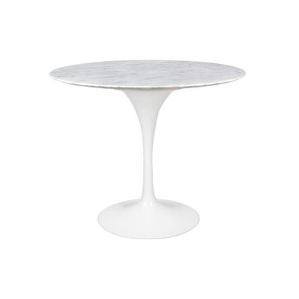 Stół okrągły TULIP Marble Carrara 90 - biały