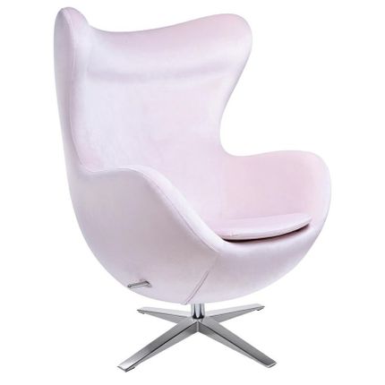 Fotel EGG SZEROKI VELVET - jasny róż