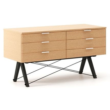 Komoda z 6 szufladami SIDEBOARD - stelaż BLACK