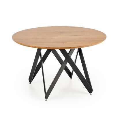 Stół okrągły MOZAMBIK 120 cm - dąb złoty/czarny