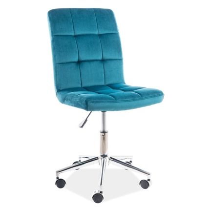 Fotel obrotowy Q-020 VELVET - turkusowy Bluvel 85