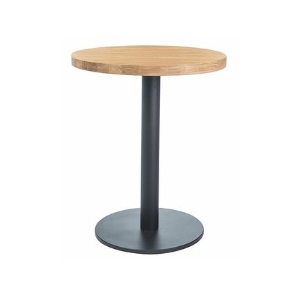 Stół okrągły PURO II LAMINAT 80 cm - dąb/czarny