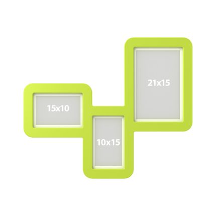 Ramka na 3 zdjęcia TRI FRAME z kolekcji PLUS - zielony