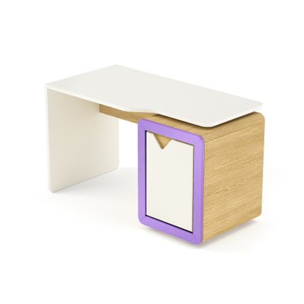 Biurko z kontenerkiem z kolekcji FRAME - dąb/kobaltowy
