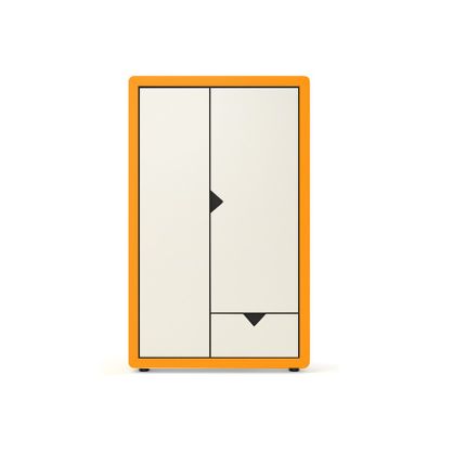 Dwudrzwiowa szafa z kolekcji FRAME - grafit/pomarańczowy