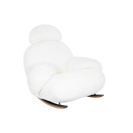 Fotel bujany PLUSH FUR - biały