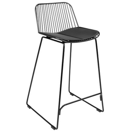 Hoker metalowy z ekoskórą MILES 76 cm - czarny