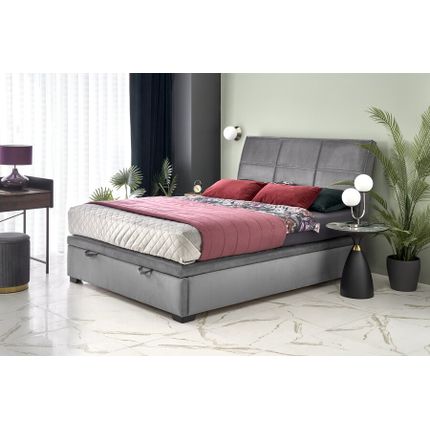 Łóżko z pojemnikiem CONTINENTAL 2 160 - popielaty Monolith 85
