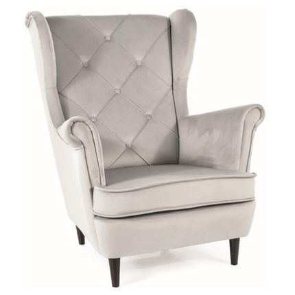 Fotel LADY Velvet - jasny szary Bluvel 03