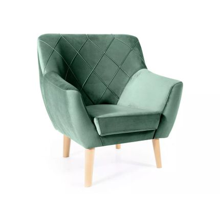 Fotel KIER 1 Velvet - buk/zielony Bluvel 78