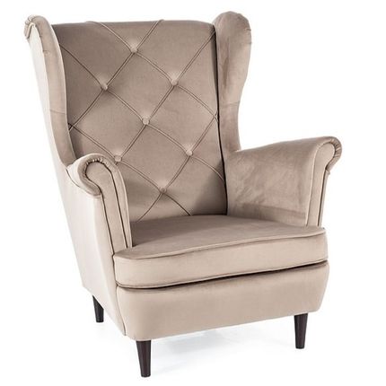 Fotel LADY Velvet - ciemny beżowy Bluvel 40