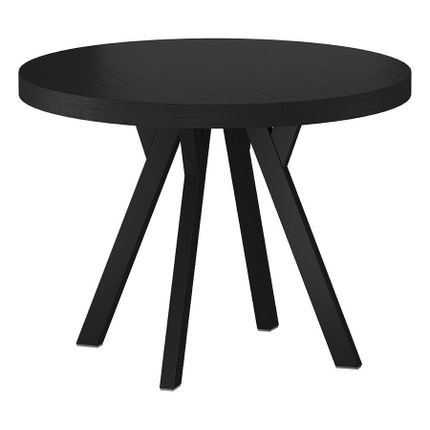 Stół okrągły rozkładany DOMINGO 100-250x100 - czarny mat