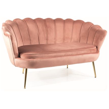 Sofa CAMELLIA 2 Velvet - złoty/różowy Bluvel 52