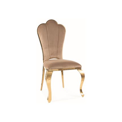 Krzesło QUEEN Velvet - złoty/beżowy Bluvel 28