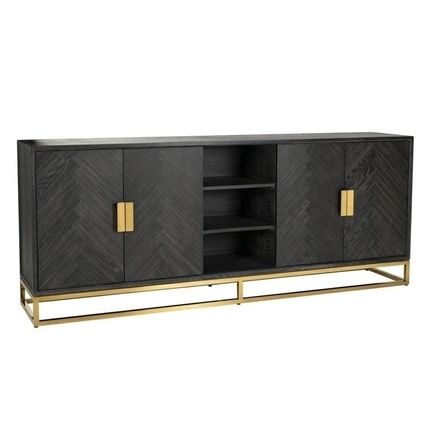 Komoda 4-drzwiowa BLACKBONE GOLD - czarny/złoty