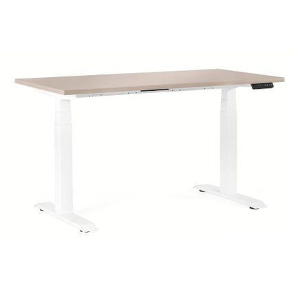 Biurko regulowane FIGHTER SINGLE DESK 160x70 - beżowy/biały