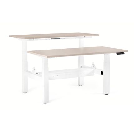 Biurko regulowane FIGHTER DOUBLE DESK 160x70 - beżowy/biały