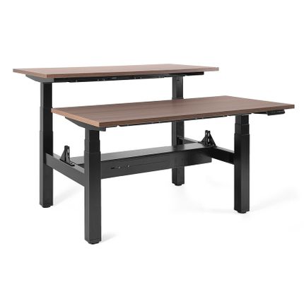 Biurko regulowane FIGHTER DOUBLE DESK 140x70 - orzech/czarny