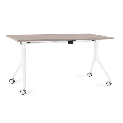 Biurko składane na kółkach CARL 150x80 - beżowy/biały