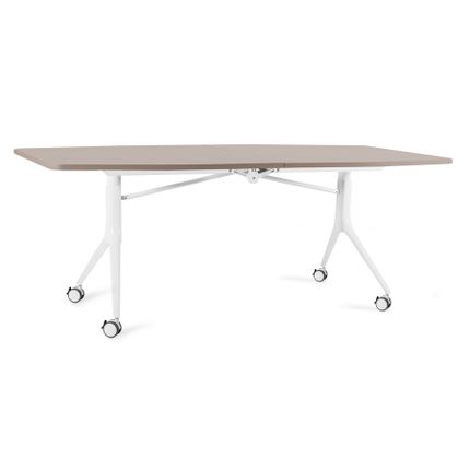 Stół składany na kółkach CARL TABLE 200x100 - beżowy/biały