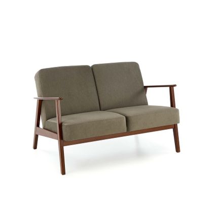 Sofa 2-osobowa MILANO 2S - oliwkowy/ciemny orzech