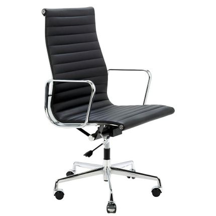 Fotel biurowy AERON PRESTIGE PLUS skóra naturalna - czarny/chrom