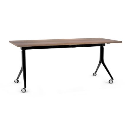Biurko składane na kółkach CARL 180x80 - orzech/czarny