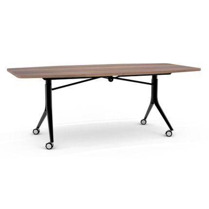 Stół składany na kółkach CARL TABLE 200x100 - orzech/czarny