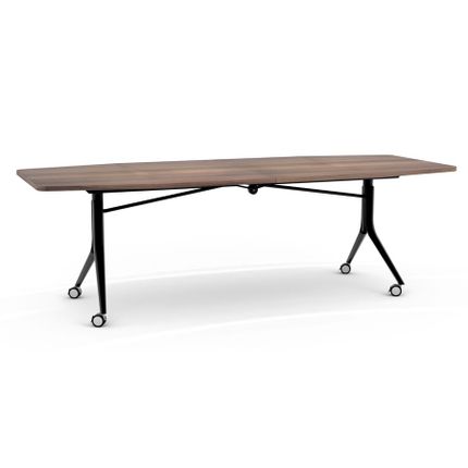 Stół składany na kółkach CARL TABLE 240x100 - orzech/czarny
