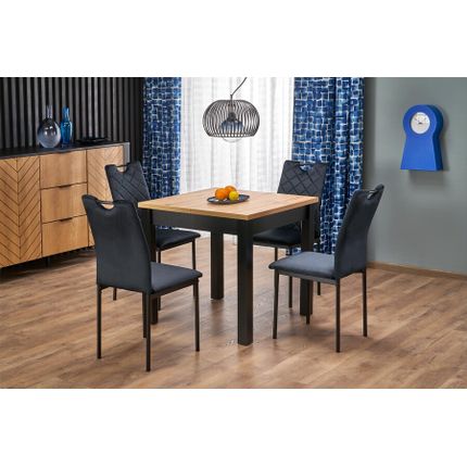 Stół rozkładany QUBIK 80/200x80 - dąb artisan/czarny