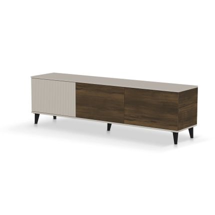 Szafka RTV 3-drzwiowa RANDOM 2 RTV-2 180 cm - kaszmir/orzech