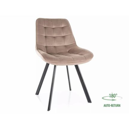 Krzesło pikowane MONTI Velvet - beżowy Bluvel 40