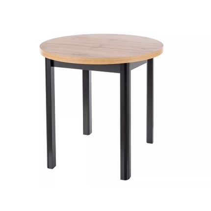 Stół okrągły ADAM 80 cm - dąb artisan/czarny mat