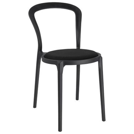 Krzesło SLIM czarne - polipropylen,  tkanina