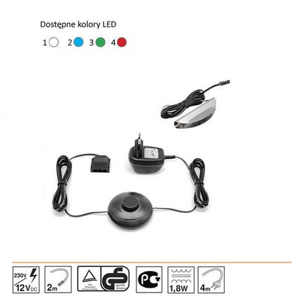 Oświetlenie 1 LED zielone High Glossy Furniture