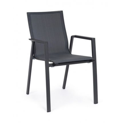 Krzesło ogrodowe z podłokietnikami KRION CHARCOAL - antracyt