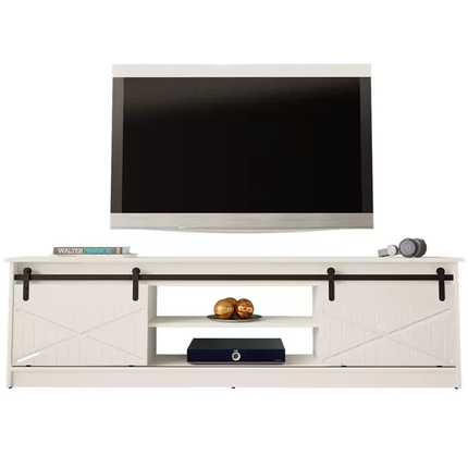 Szafka RTV 2-drzwiowa WINDSOR 200 cm - biały mat/biały połysk