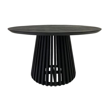 Stół okrągły drewniany ODION BLACK 130 cm - czarny