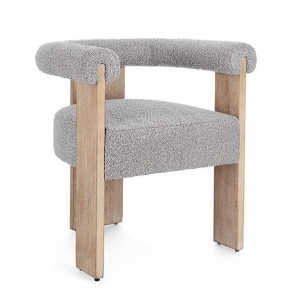 Krzesło AGAPE NATURAL GREY - szary/naturalny