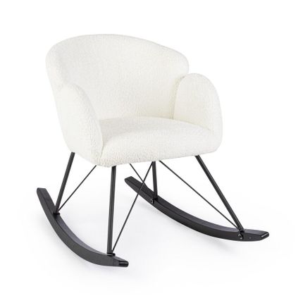 Fotel bujany SIBILLA WHITE - biały/czarny