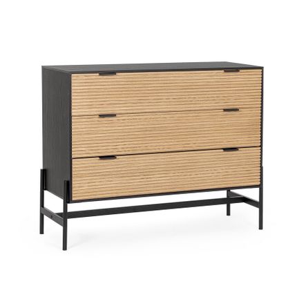 Komoda ALLYCIA 3DR - jesion/czarny