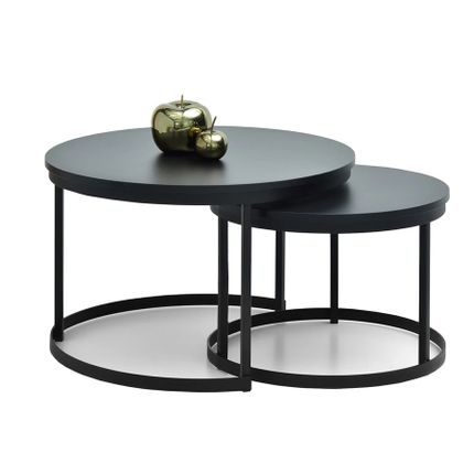 Zestaw dwóch stolików NERO S+XL - czarny