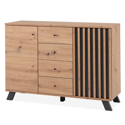 Komoda 2-drzwiowa z szufladami MEDAN - dąb artisan