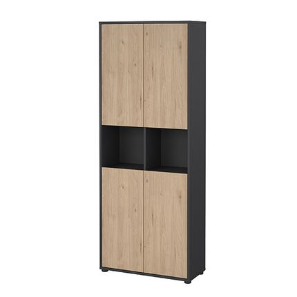 Regał zamknięty SIGN 80 cm - szary mat/jackson hickory