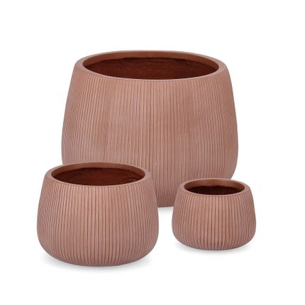 Zestaw 3 donic RIBBED FAT HIGH - ceglany