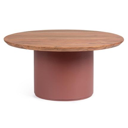 Stolik okrągły OJAS Terracotta 70 - mango/brązowy