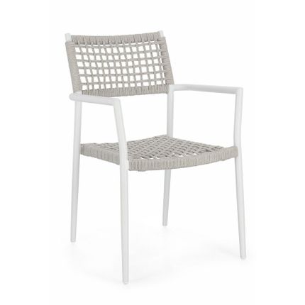 Krzesło ogrodowe CALETA WHITE - biały/beżowy