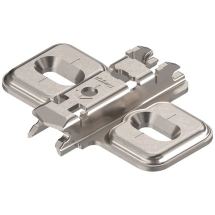 Prowadnik krzyżakowy do zawiasu CLIP - nikiel / dyst. 0 mm / wys. 8.5 mm / regul. wysokości / bez Euro